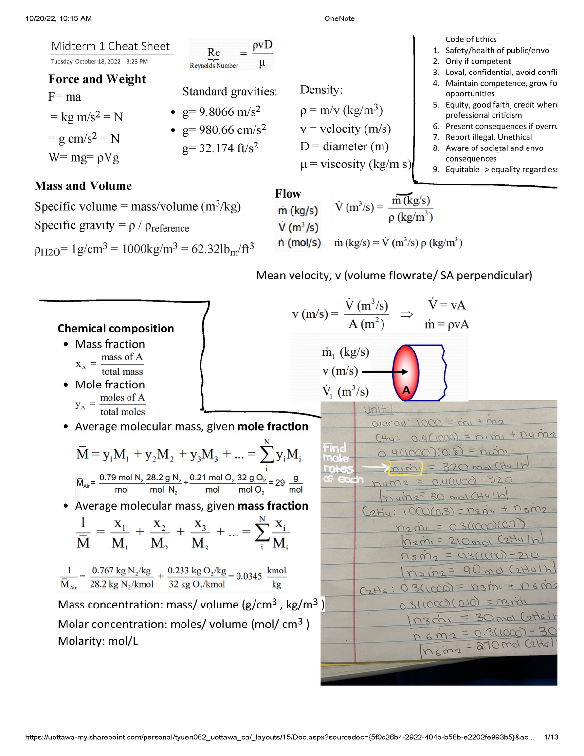 CHG1125 Midterm 1 Cheat Sheet 10 20 22 10 15 AM OneNote Studocu