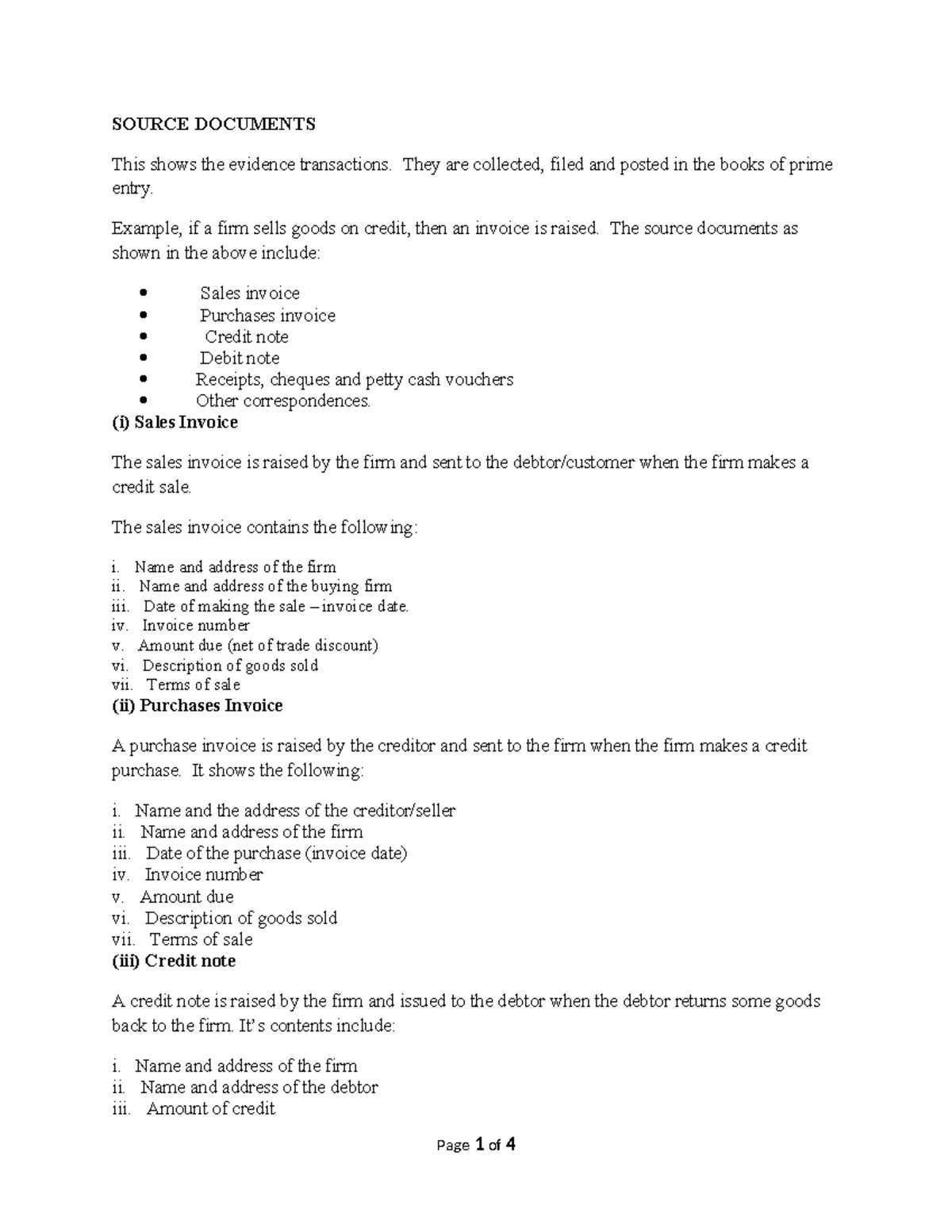 Source Documents - notes - SOURCE DOCUMENTS This shows the evidence ...