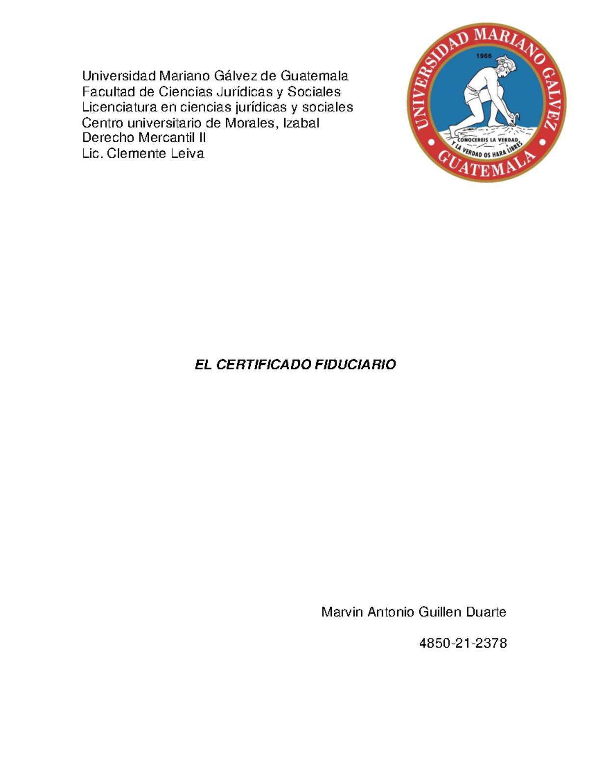 EL Certificado Fiduciario Marvin Guillen - Universidad Mariano Gálvez ...