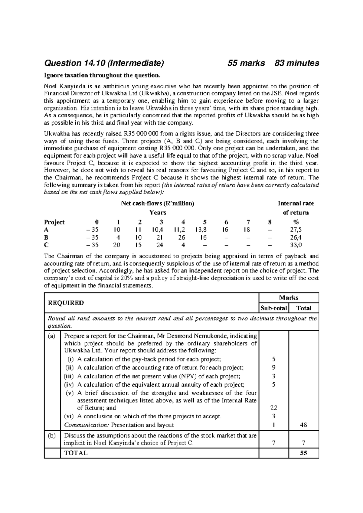 QB 14 - Notes and questions - Question 14 (Intermediate) 55 marks 83 ...