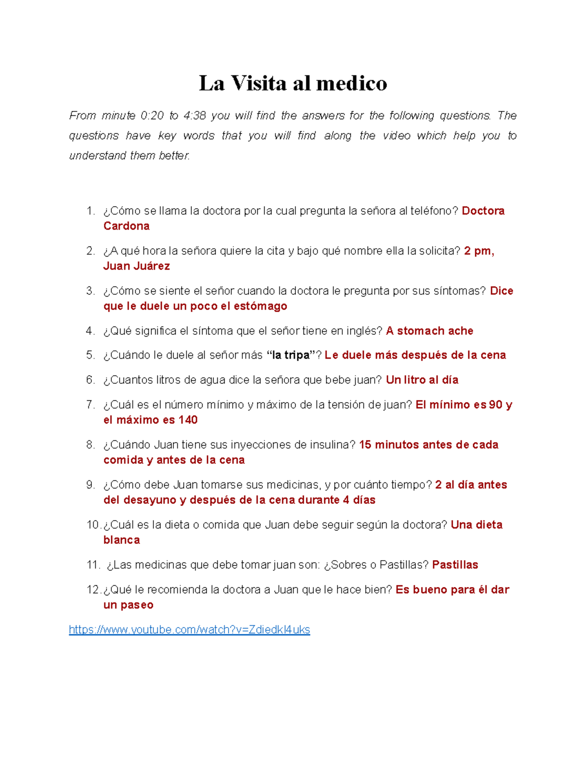 La Visita al medico video La Visita al medico From minute 020 to 4