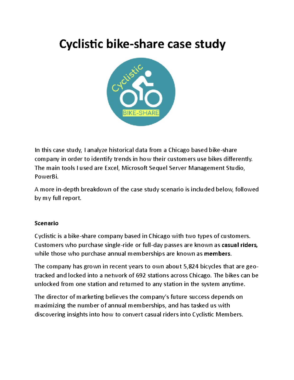 Cyclist SQL Project - Cyclistic bike-share case study In this case ...