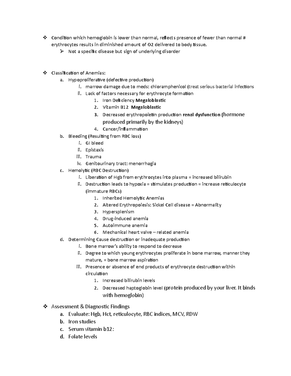 Anemias - Professor Hack and Dr. Flores - Condition which hemoglobin is ...