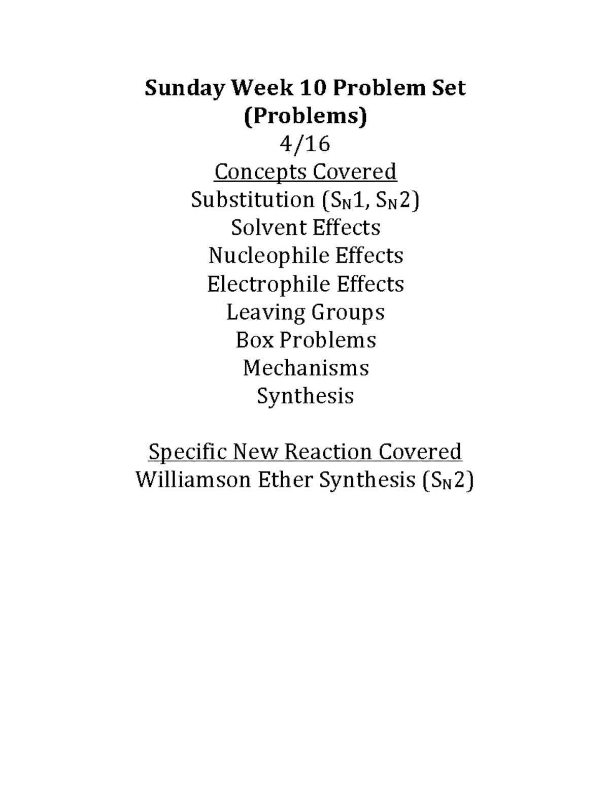 Sunday Week 10 Problems - Sunday Week 10 Problem Set (Problems) 4 ...