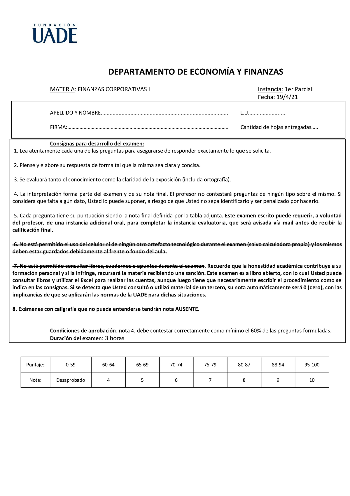 FCI - 1er Parcial 1ro 2021 UADE Modelo - DEPARTAMENTO DE ECONOMÍA Y ...