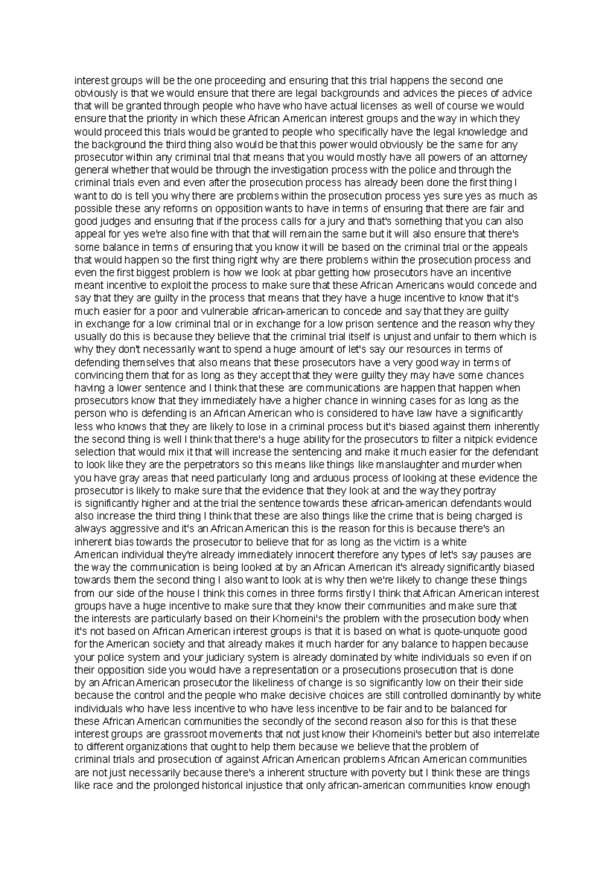 ESL Final WUDC2020 - Debate Transcript - interest groups will be the ...