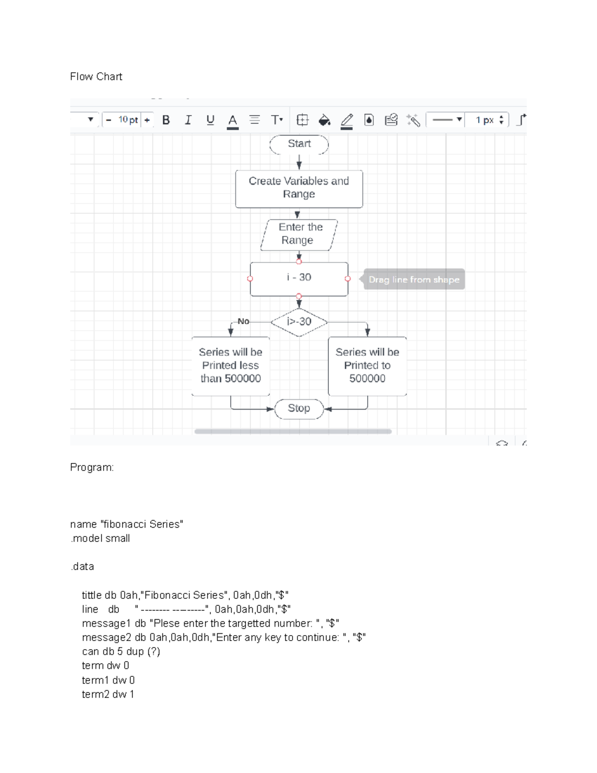 Assembly Language - Flow Chart Program: name