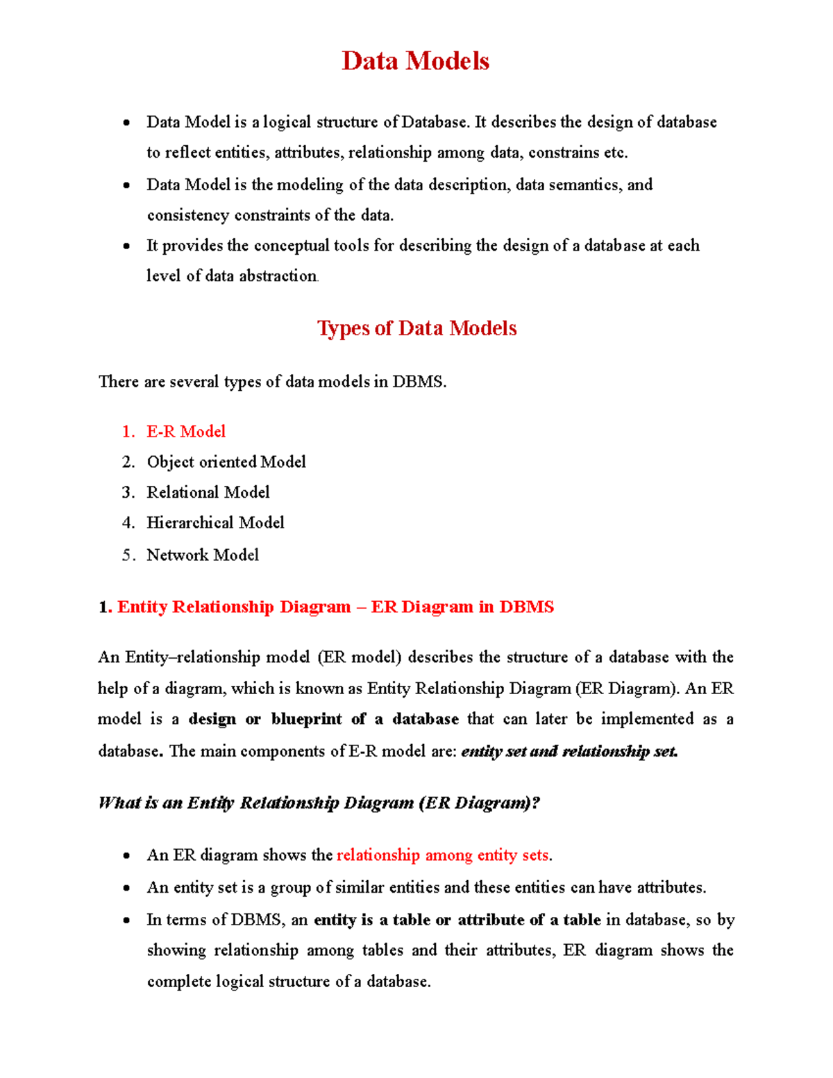 51-data-models-er-model compress - Data Models Data Model is a logical ...