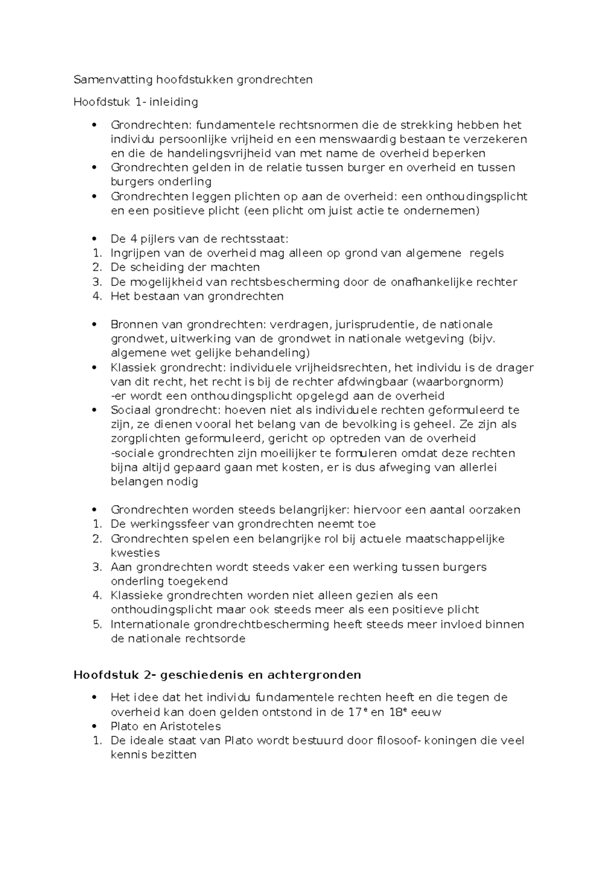 Samenvatting Hoofdstukken Grondrechten - Samenvatting Hoofdstukken ...