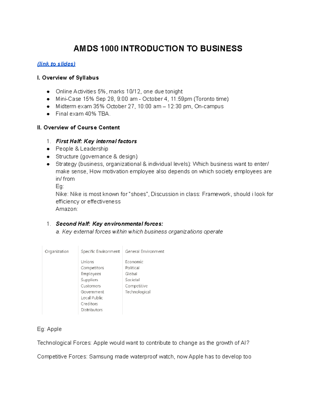 AMDS 1000 Introduction TO Business - AMDS 1000 INTRODUCTION TO BUSINESS ...