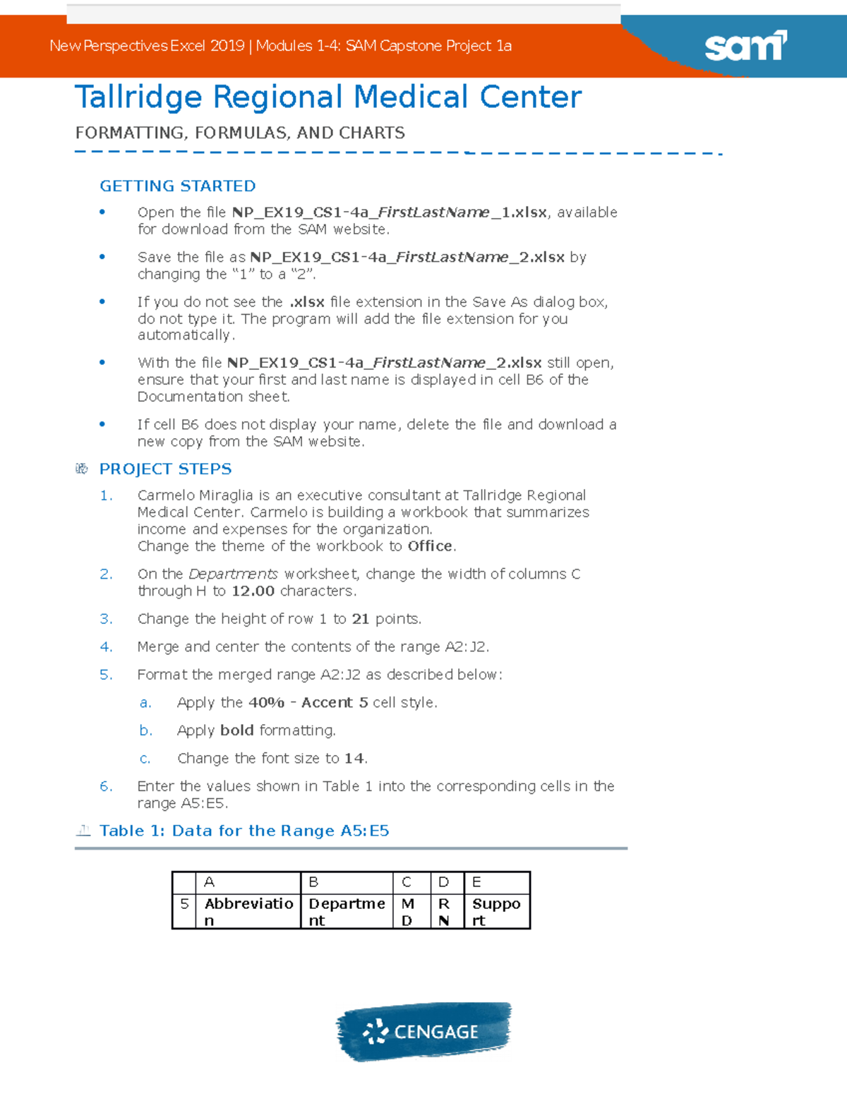 Instructions NP EX19 CS1-4a - New Perspectives Excel 2019 | Modules 1-4 ...