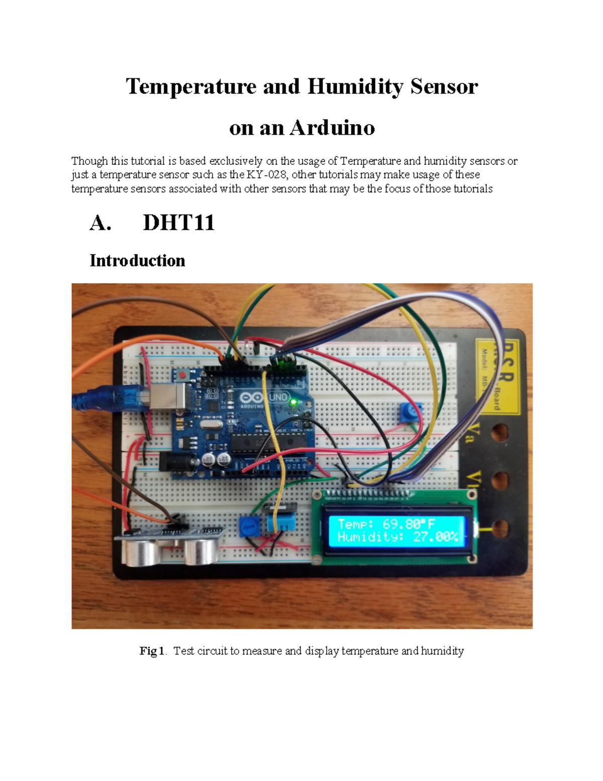 Temperature and Humidity Sensor on an Arduino - Temperature and ...