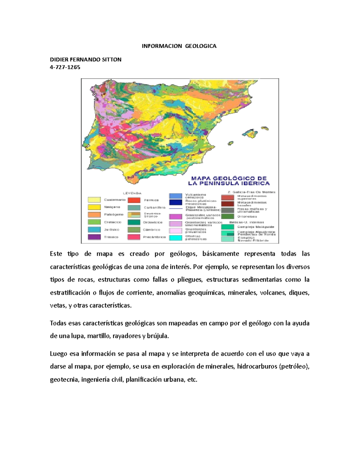 Informacion Geologica - INFORMACION GEOLOGICA DIDIER FERNANDO SITTON 4 ...