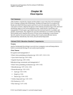 EMT Shock Notes - Chapter 13: Shock Chapter 13 Shock Unit Summary After ...