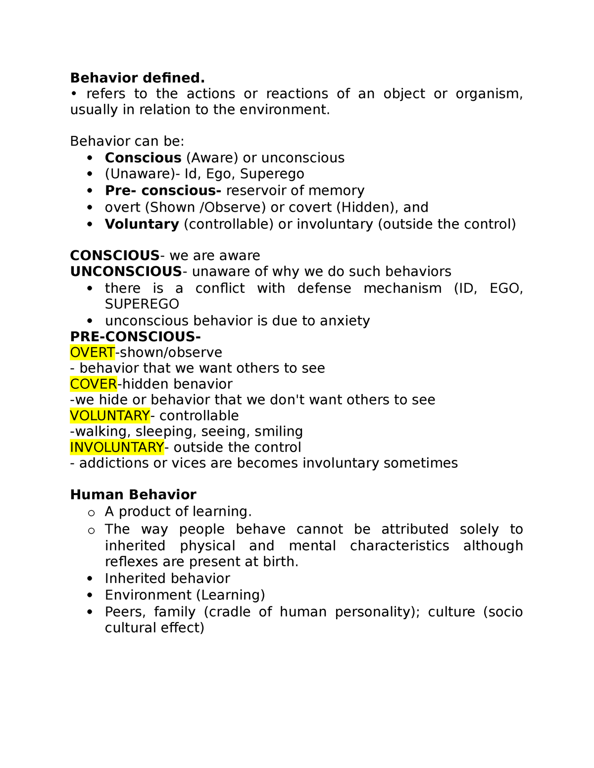 Human Behavior And Victimology - Behavior Defined. Refers To The ...