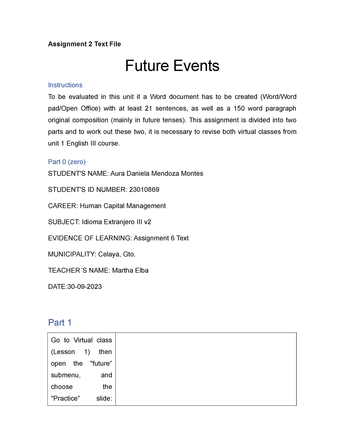 assignment 2 text file future events uveg