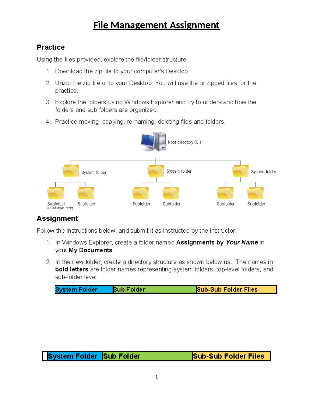 File Management Assignment 2 - Practice Using the files provided ...