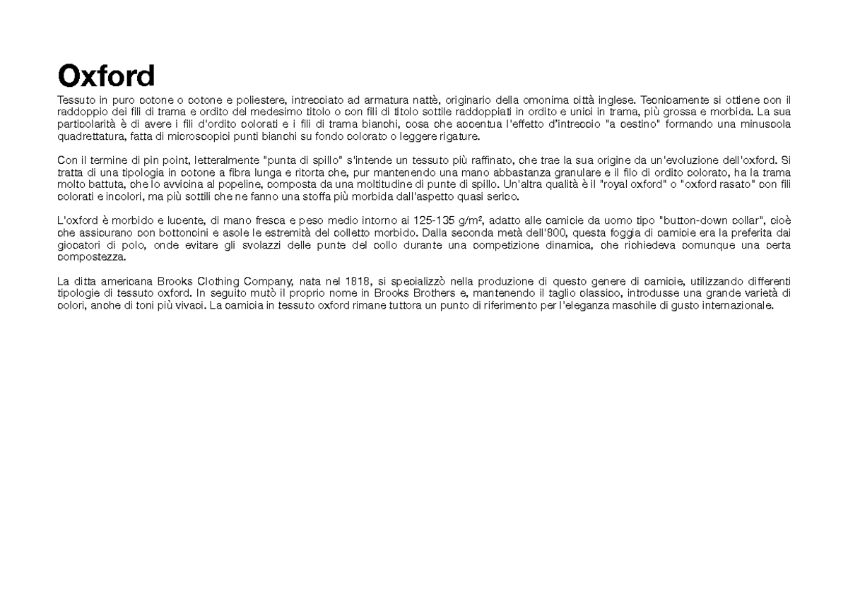 Tessuti AD Armatura Derivata Dalla TELA Oxford Tessuto in puro cotone