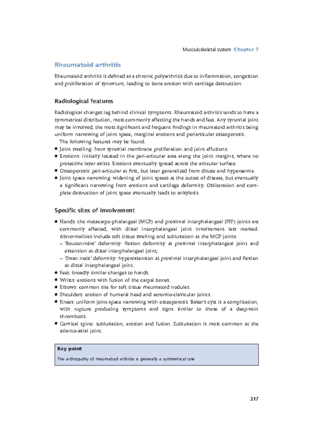 Radiology Lecture Notes pdf (73) - Musculoskeletal system Chapter 7 217 ...