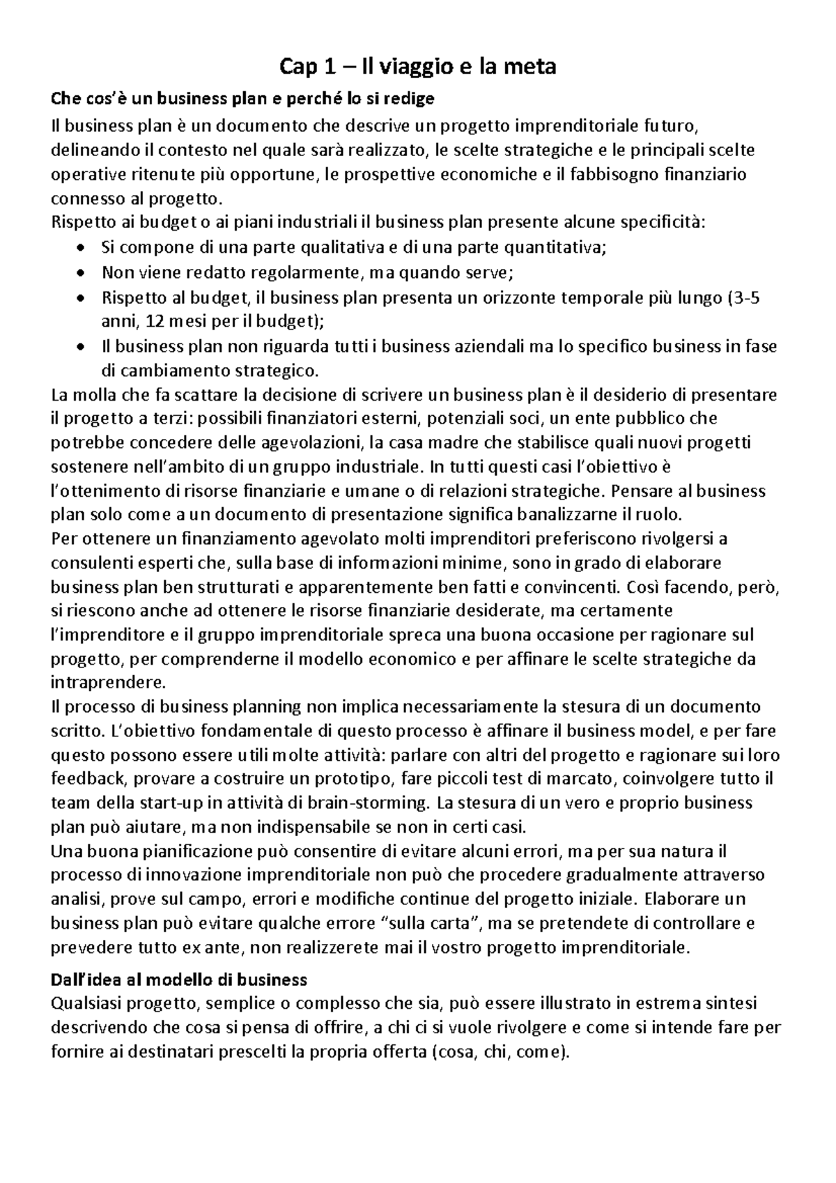Riassunto breve del business plan 02 image