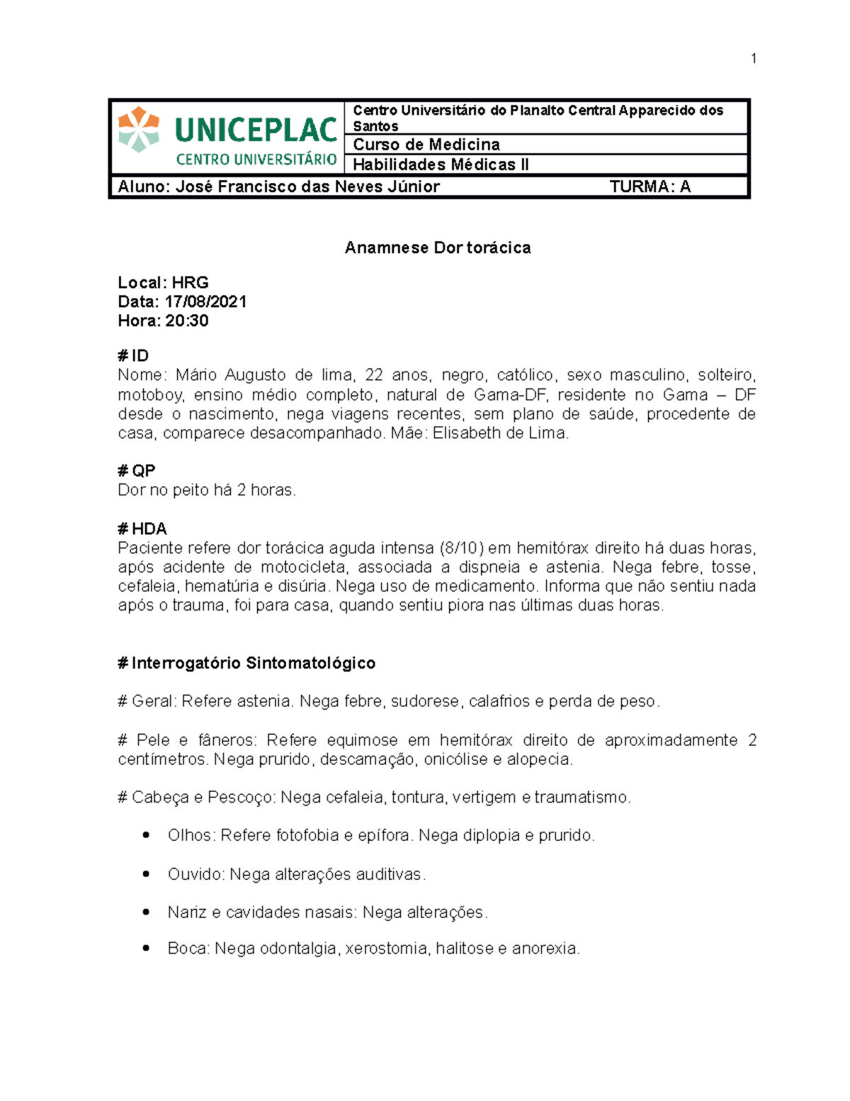 Anamnese completa -psicopedagoga  Anamnese, Tratamento, Dor no ouvido