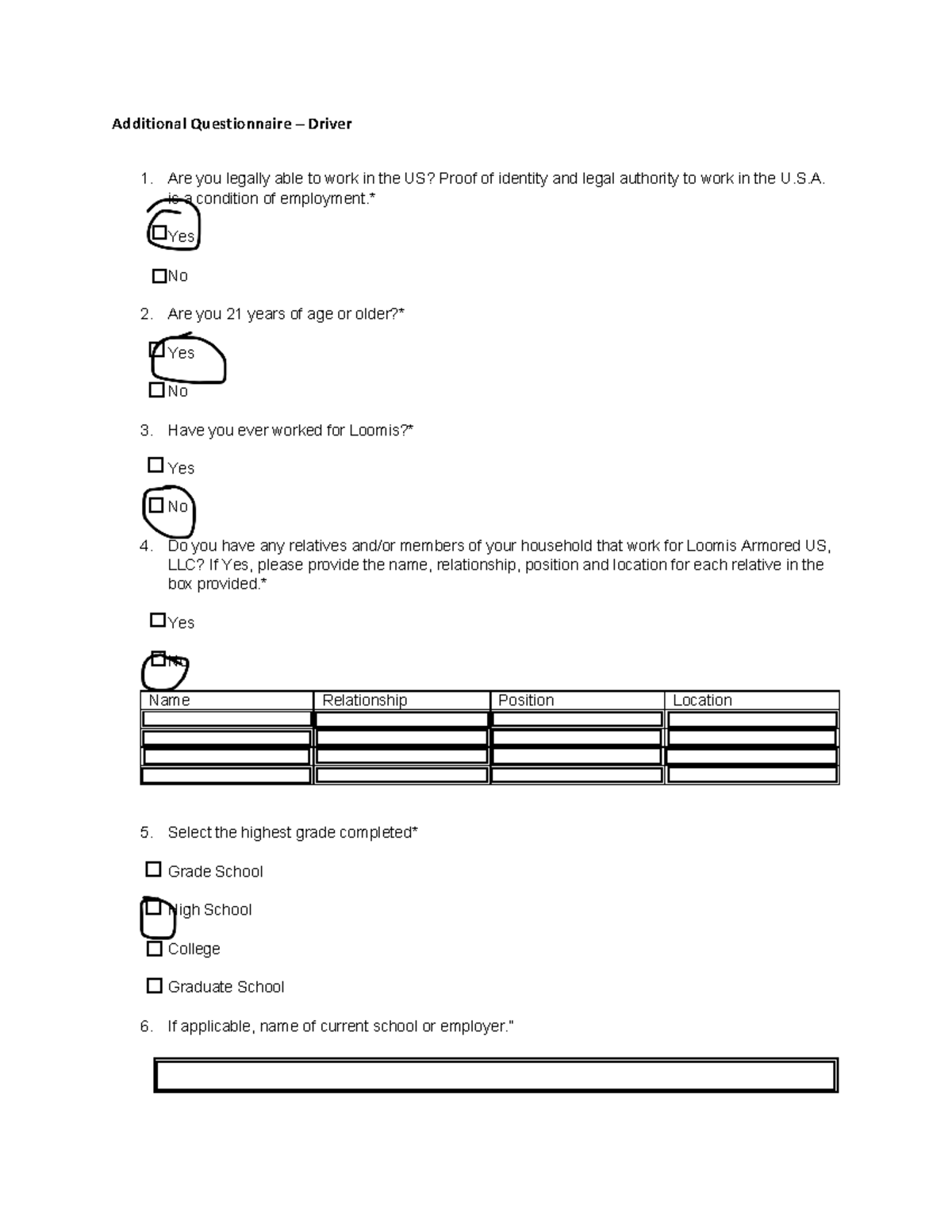 Driver Questionnaire External and Internal Application Drivers V5