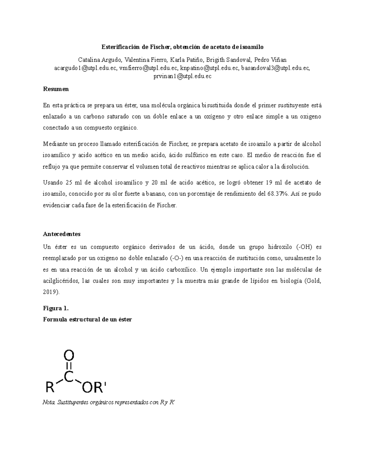 Esterificación de Fischer Esterificación de Fischer, obtención de