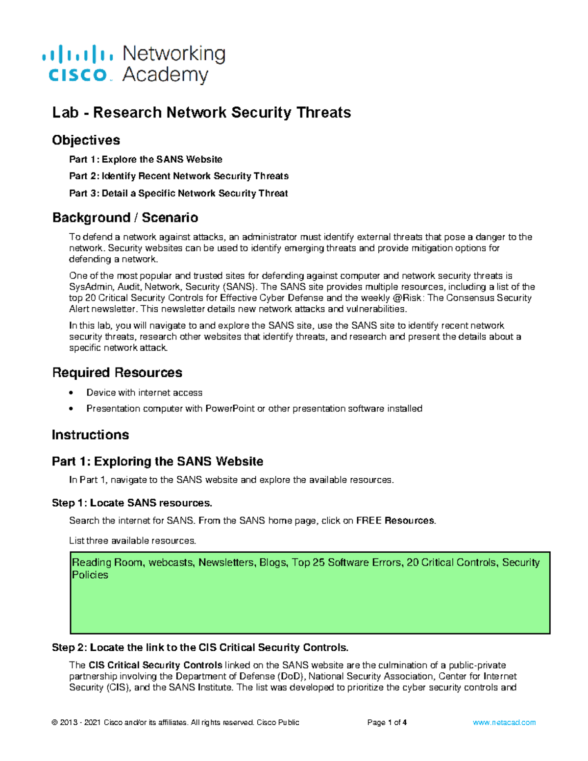 lab research network security threats