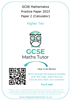 05b Practice test set 1 - Paper 2H mark scheme - 1MA1 Practice Tests ...