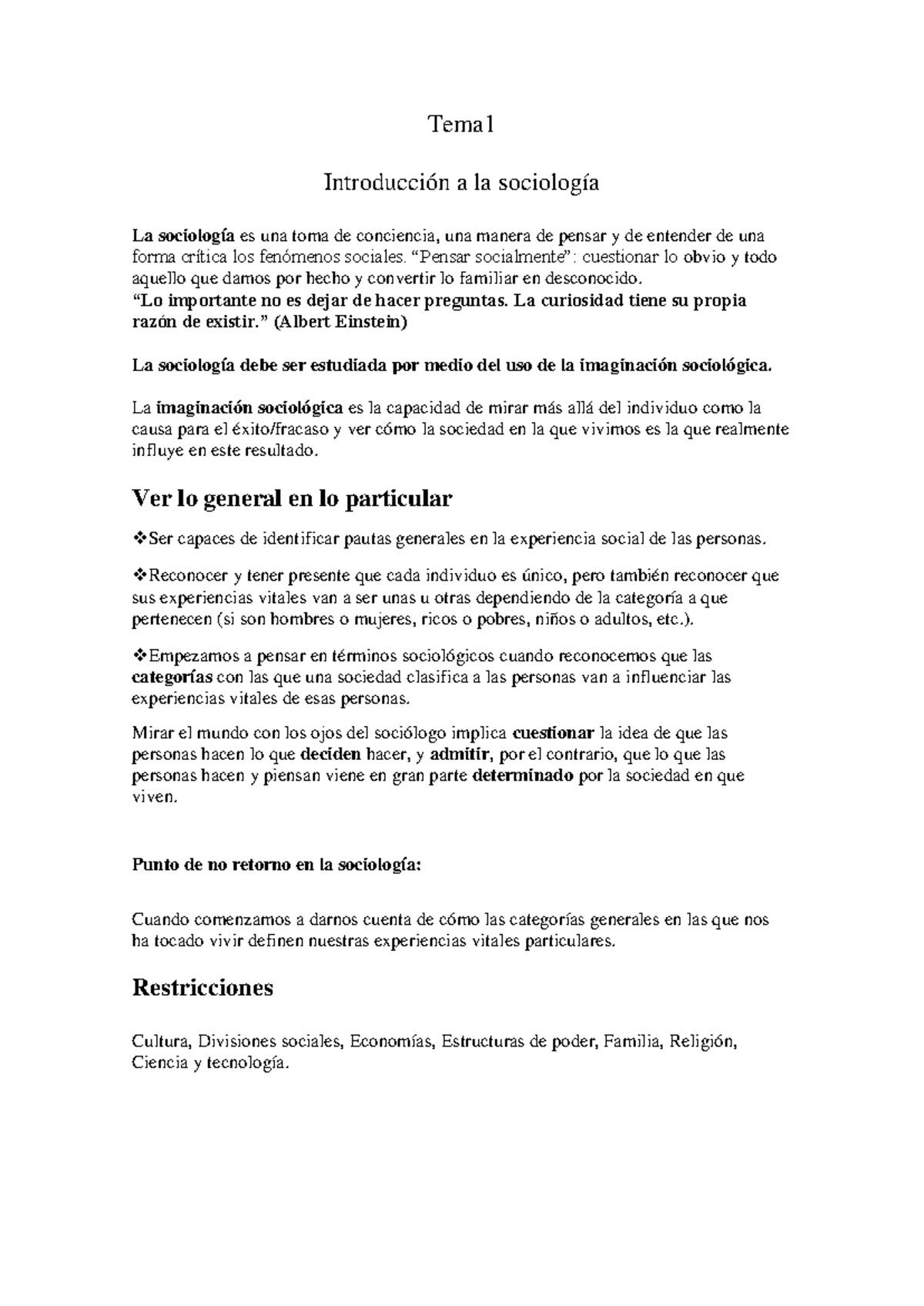 TEMA 1 Introduccion A LA Sociologia - Warning: TT: undefined function ...