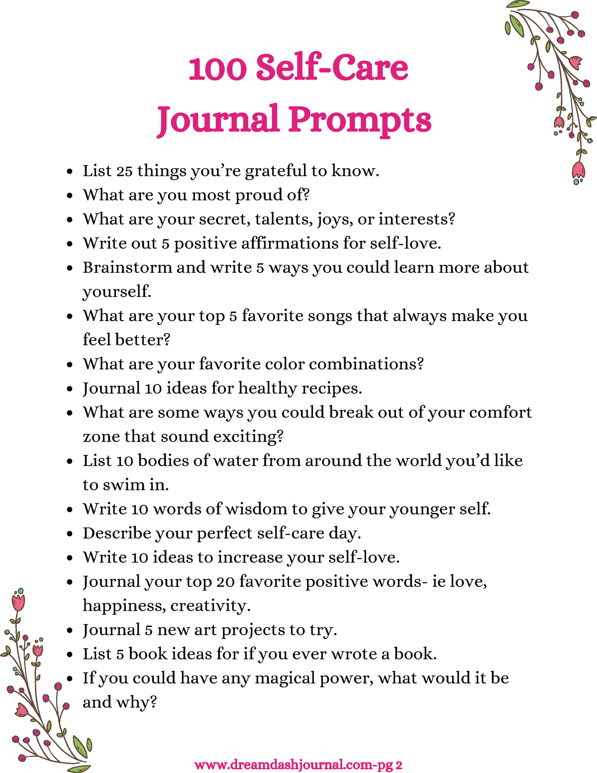 Self care journal prompts - Journal Prompts List 25 things you’re ...