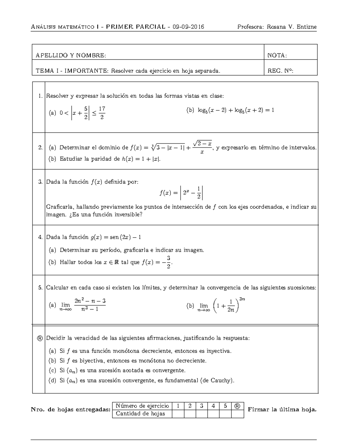 1 Parcial De Analisis Matematico I - An ́alisis Matematico I - PRIMER ...