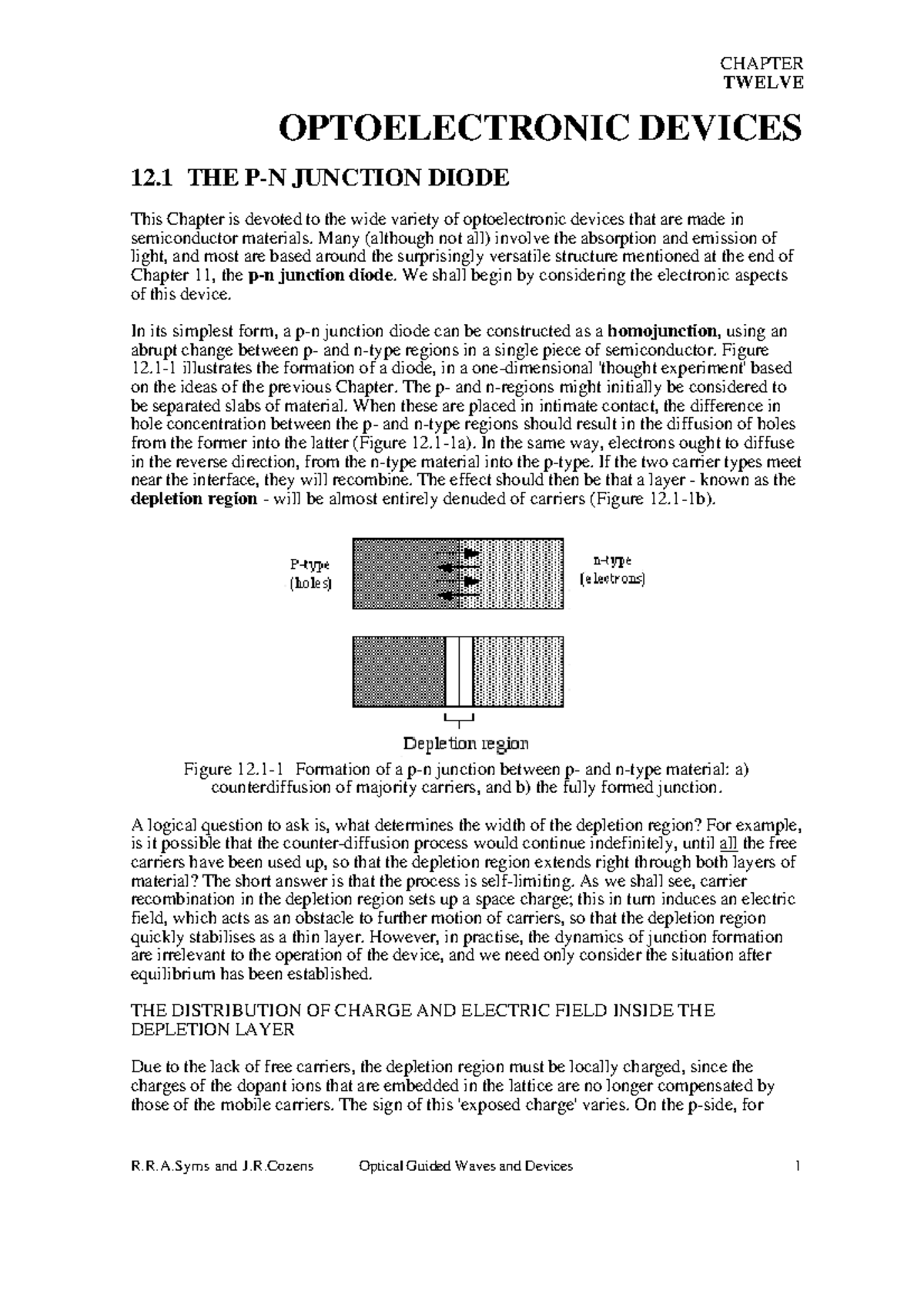 2475915 iyvyb TWELVE OPTOELECTRONIC DEVICES 12 THE PN JUNCTION DIODE This Chapter is