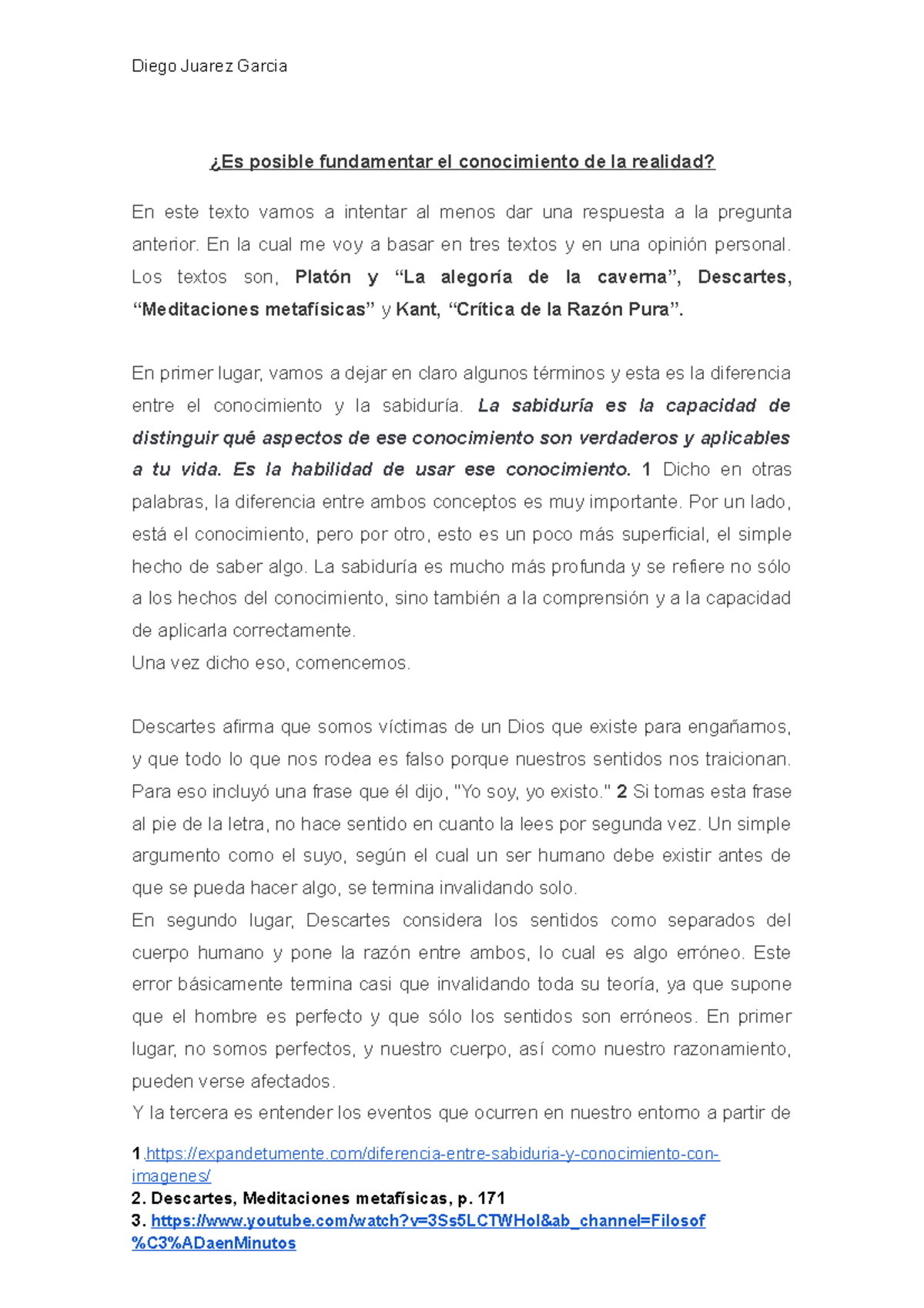 ¿Es posible fundamentar el conocimiento de la realidad - En la cual me ...