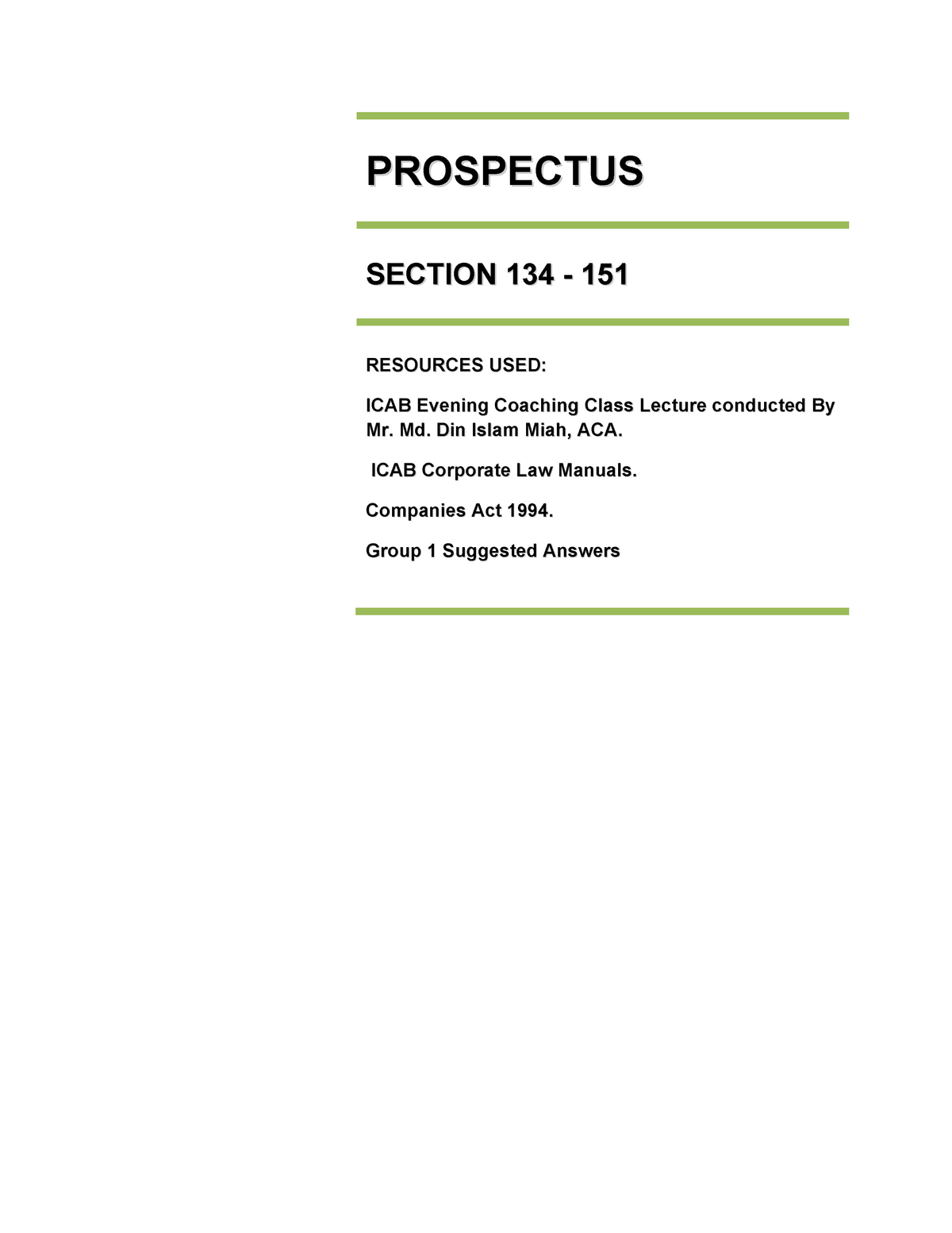 (4)(B) Prospectus - A Very Detailed Discussion Of The Said Mentioned ...