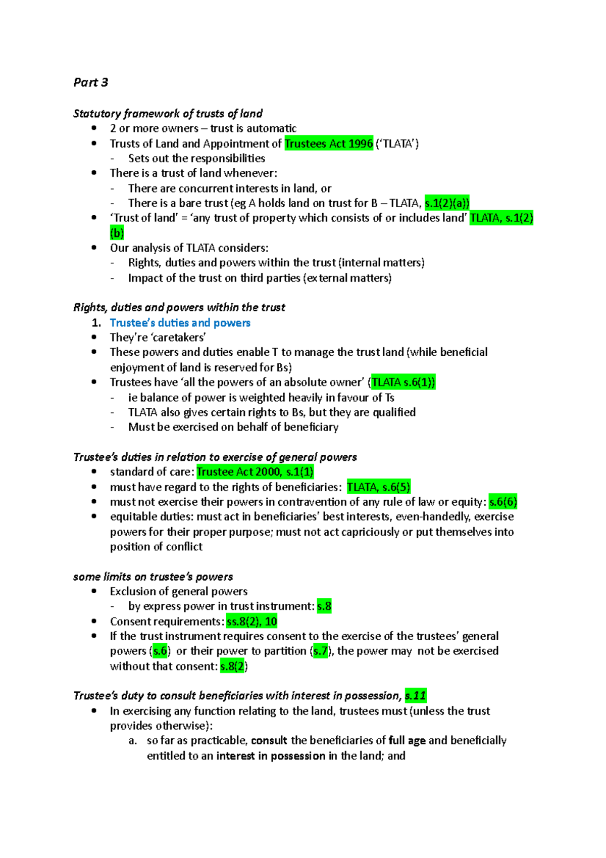 Part 3 - Part 3 Statutory framework of trusts of land 2 or more owners ...