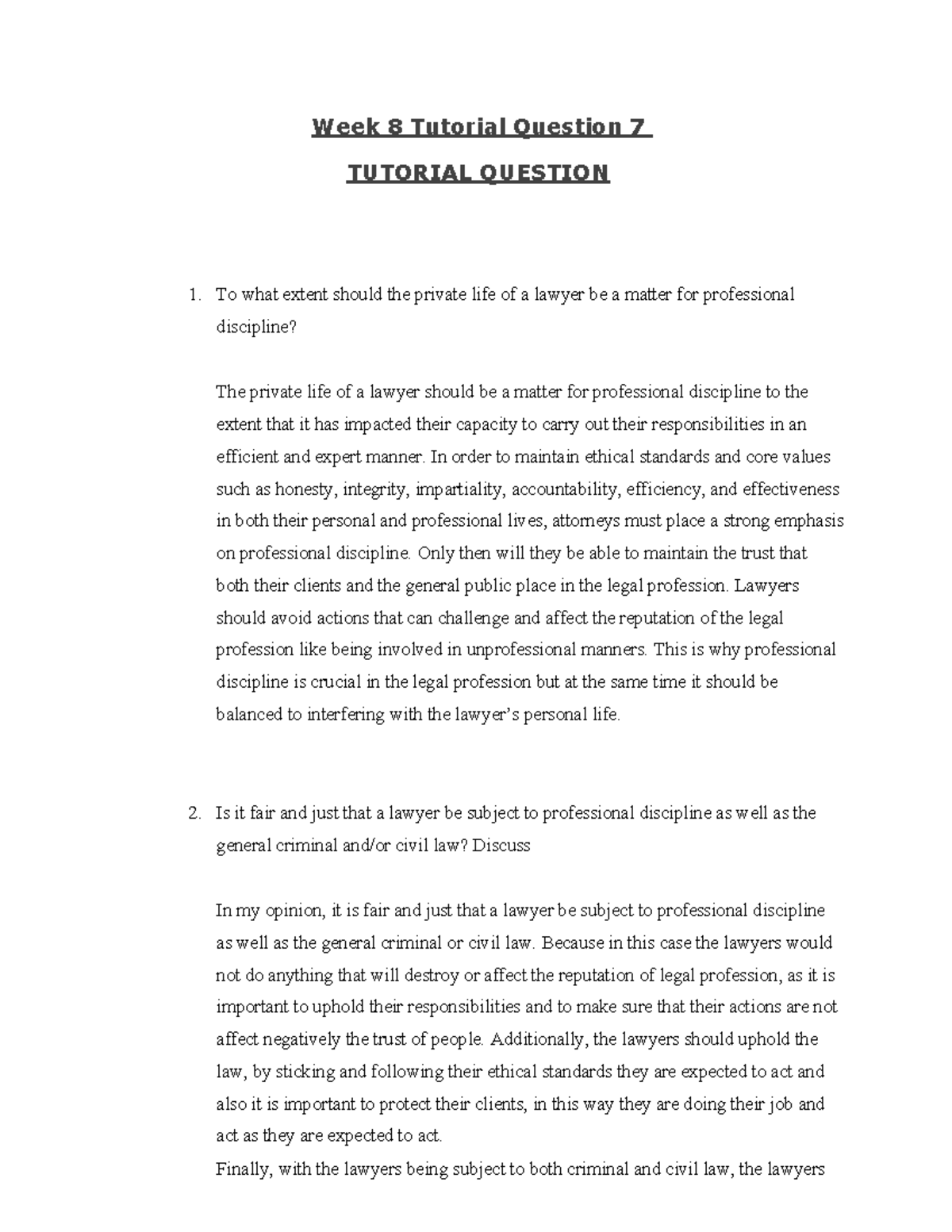 Week 8 Tutorial Question 7 - Week 8 Tutorial Question 7 TUTORIAL ...