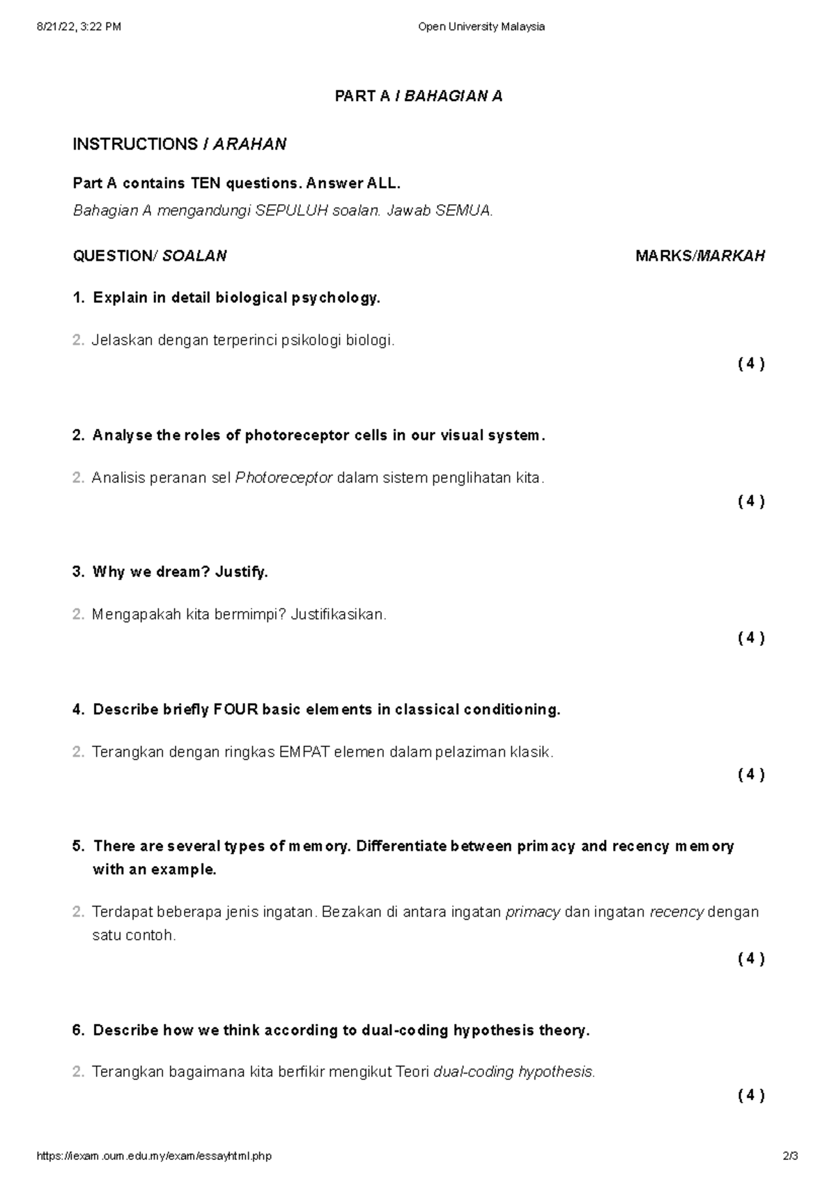 1 - Course is introduction to psychology - 8/21/22, 3:22 PM Open ...