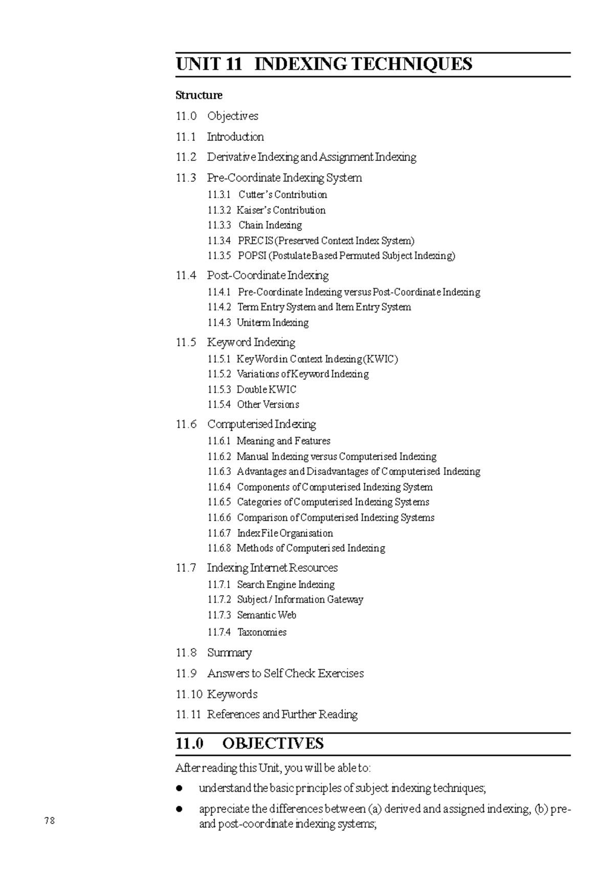 Unit-11 - notes - UNIT 11 INDEXING TECHNIQUES Structure 11 Objectives ...