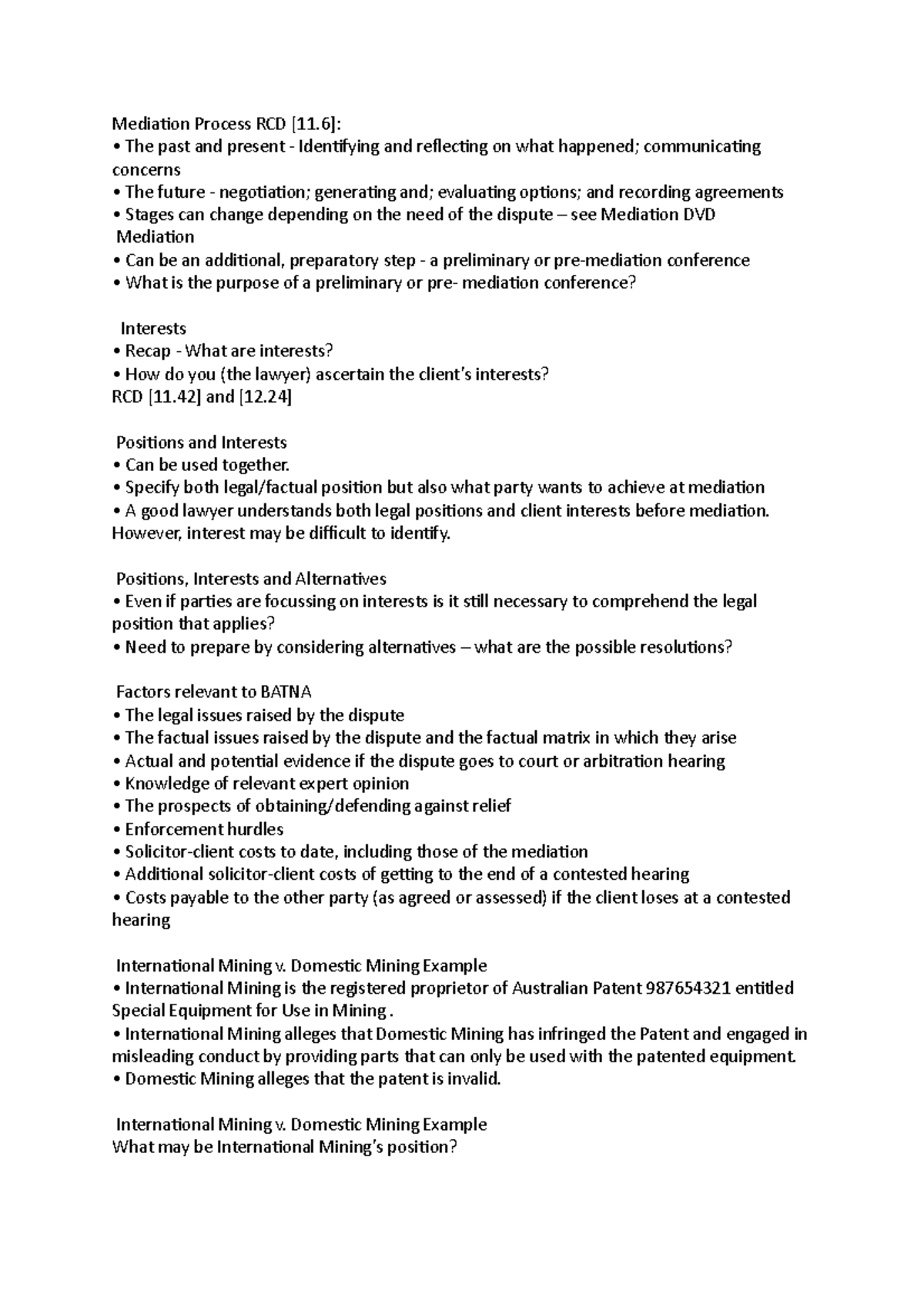 Class 3.1 Lecture Notes - Mediation Process RCD [11]: The past and ...