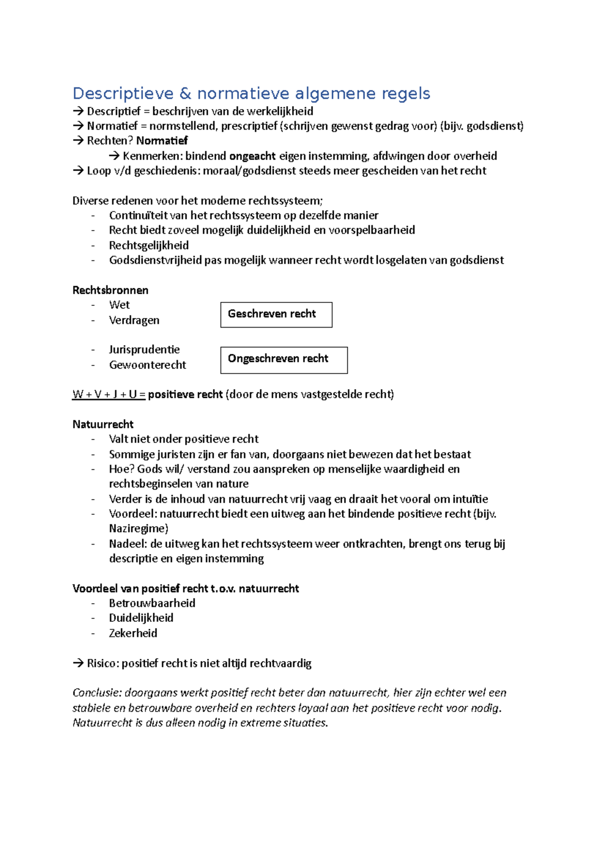 Inleiding Tot De Rechtswetenschap Week 1 - Descriptieve & Normatieve ...