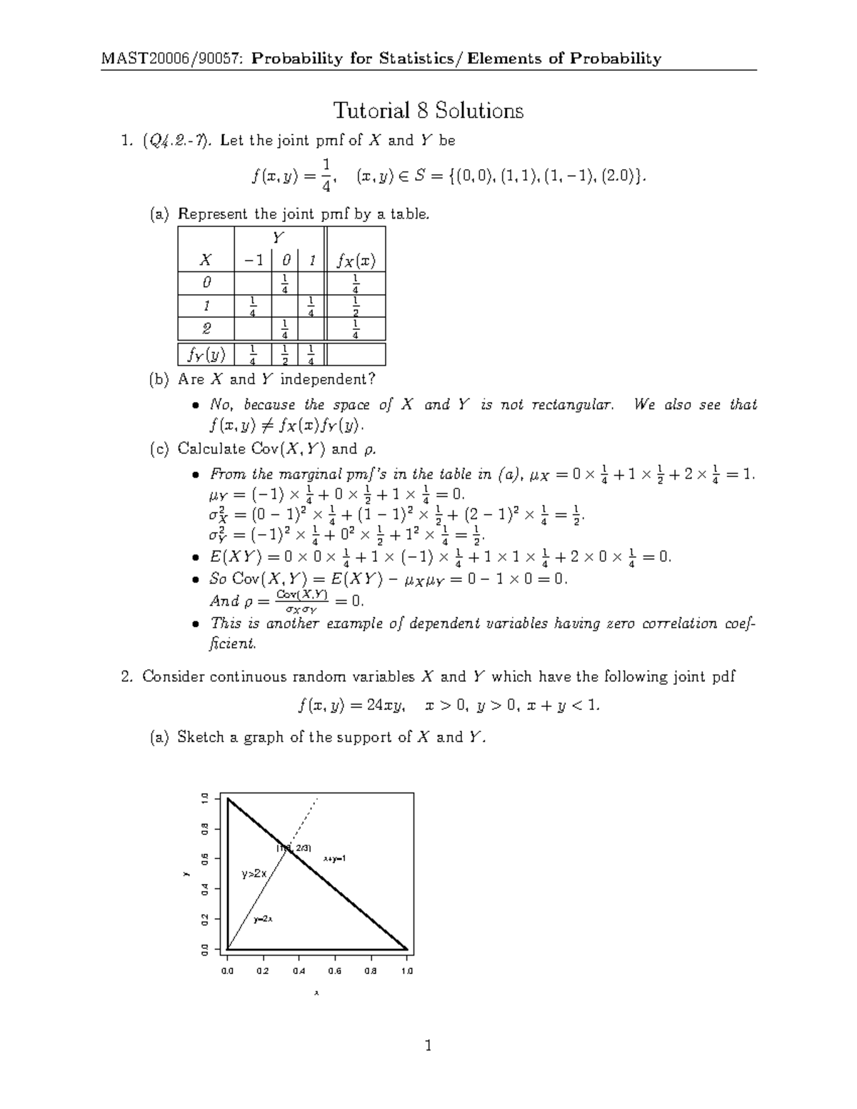 Tutorial Question Sheet - MAST20006/90057:Probability for Statistics ...