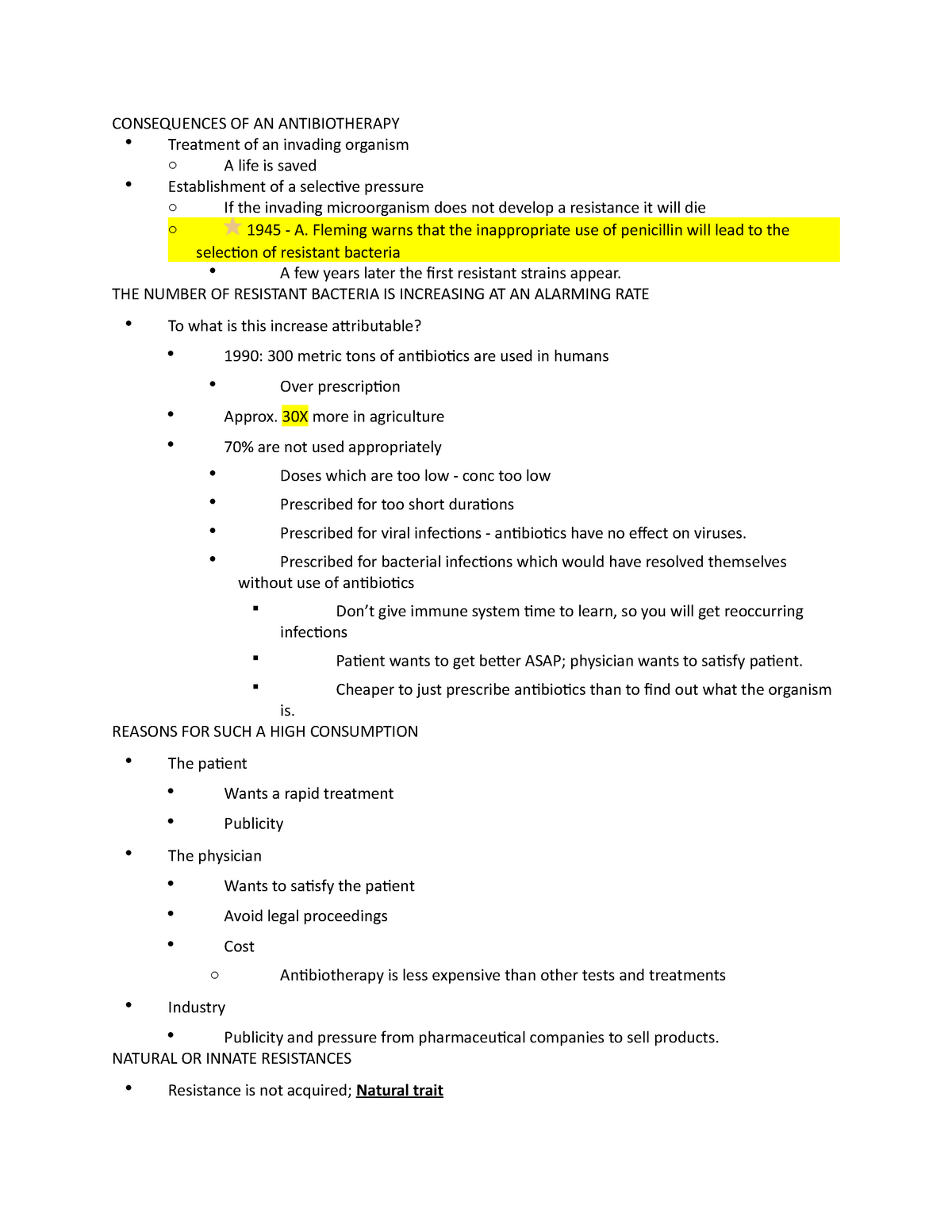 Lecture notes, lecture 11 - John basso - CONSEQUENCES OF AN 