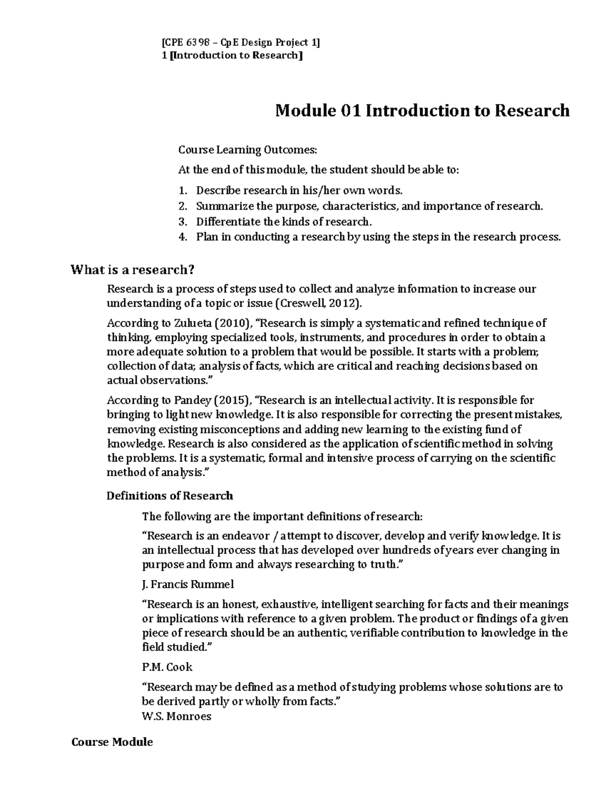 research module 1 grade 10