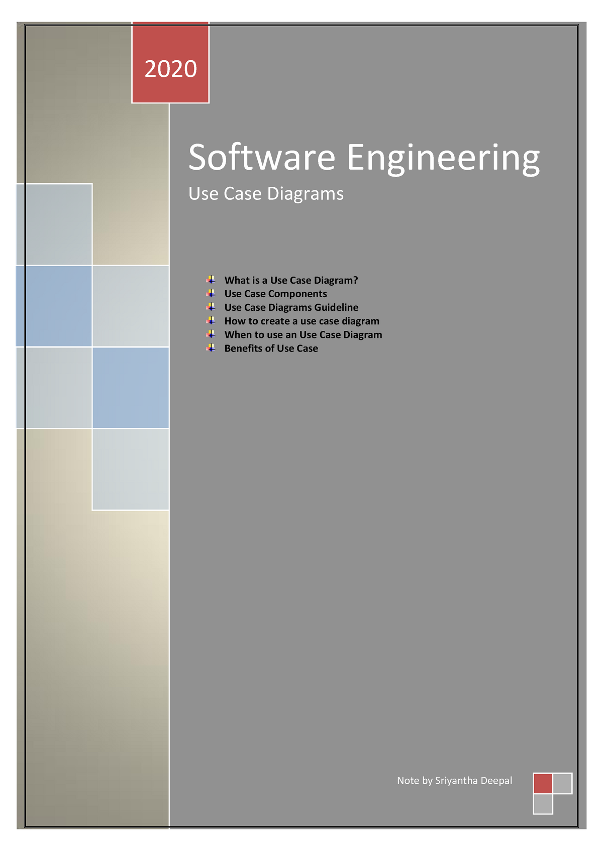 Use Case Diagram Full Note - Software Engineering Use Case Diagrams ...