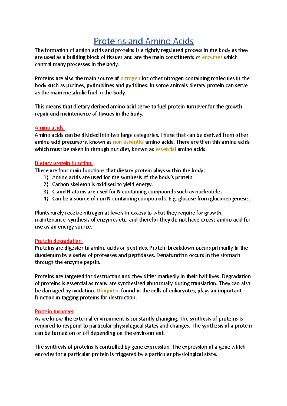 17 Proteins And Amino Acids Nutritional Energy Metabolism Fdsc02 Studocu