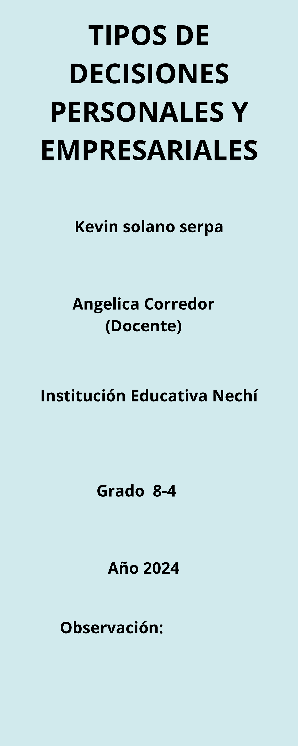 Infografia de Tipos de Decisiones - TIPOS DE DECISIONES PERSONALES Y ...