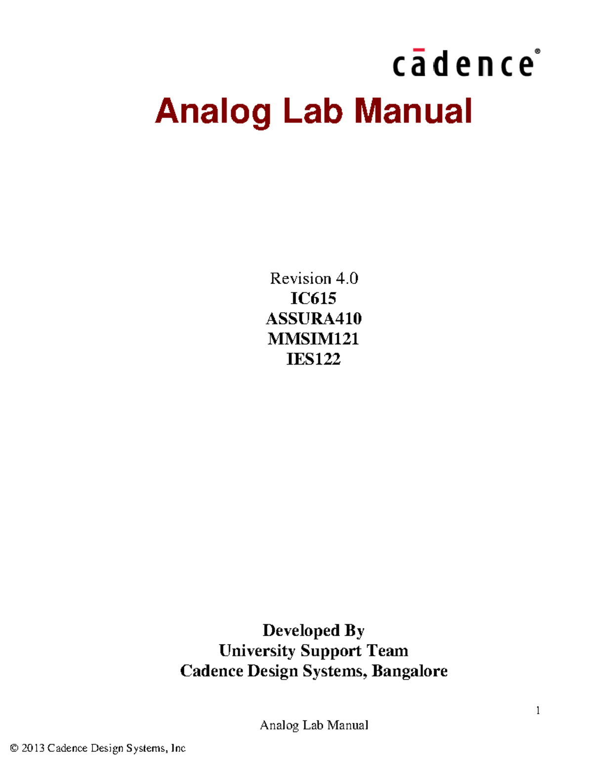 CIC Manual vjdc 1 Analog Lab Manual Analog Lab Manual Revision 4