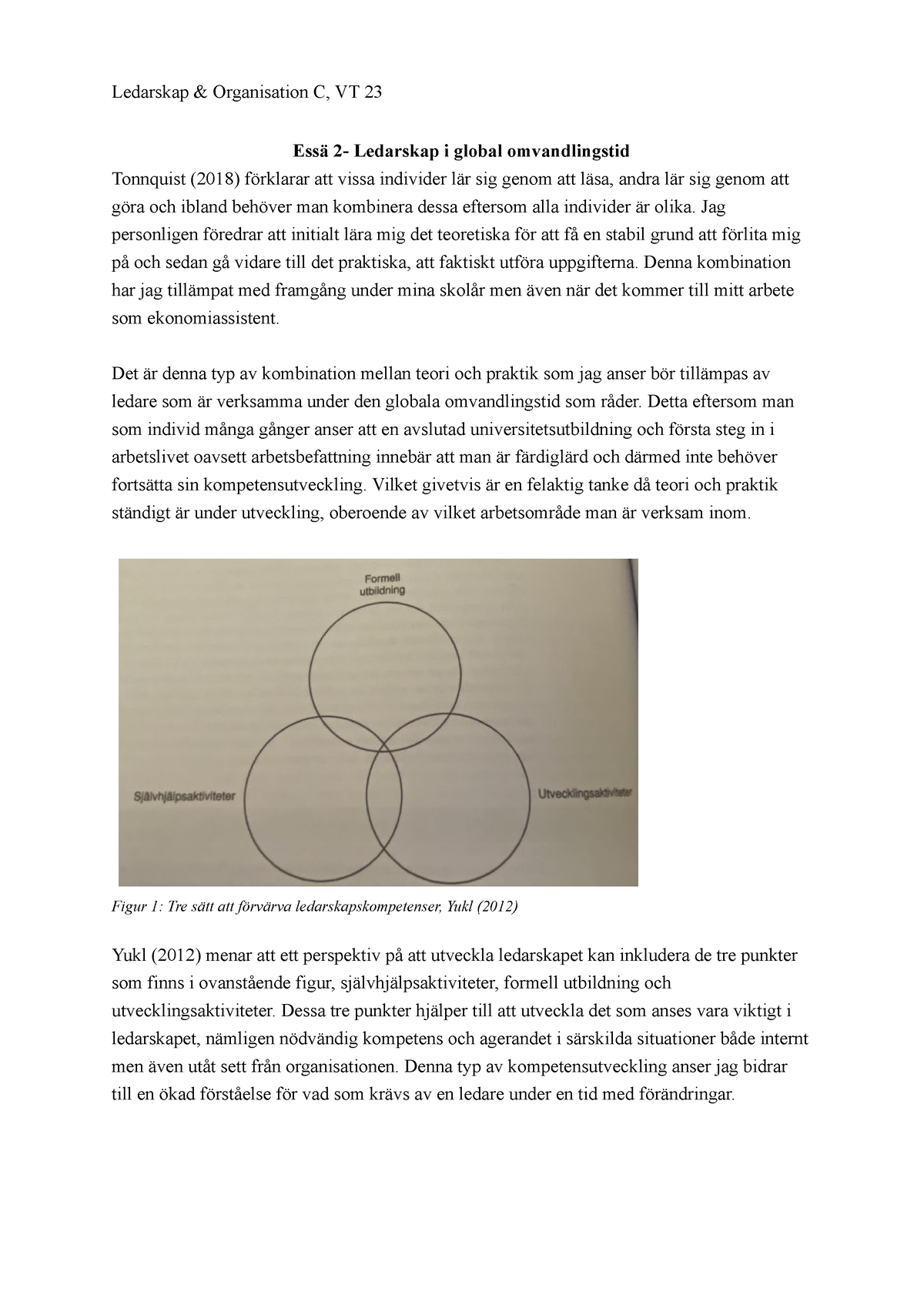 Essä 2- Ledarskap I Global Omvandlingstid - Ledarskap & Organisation C ...