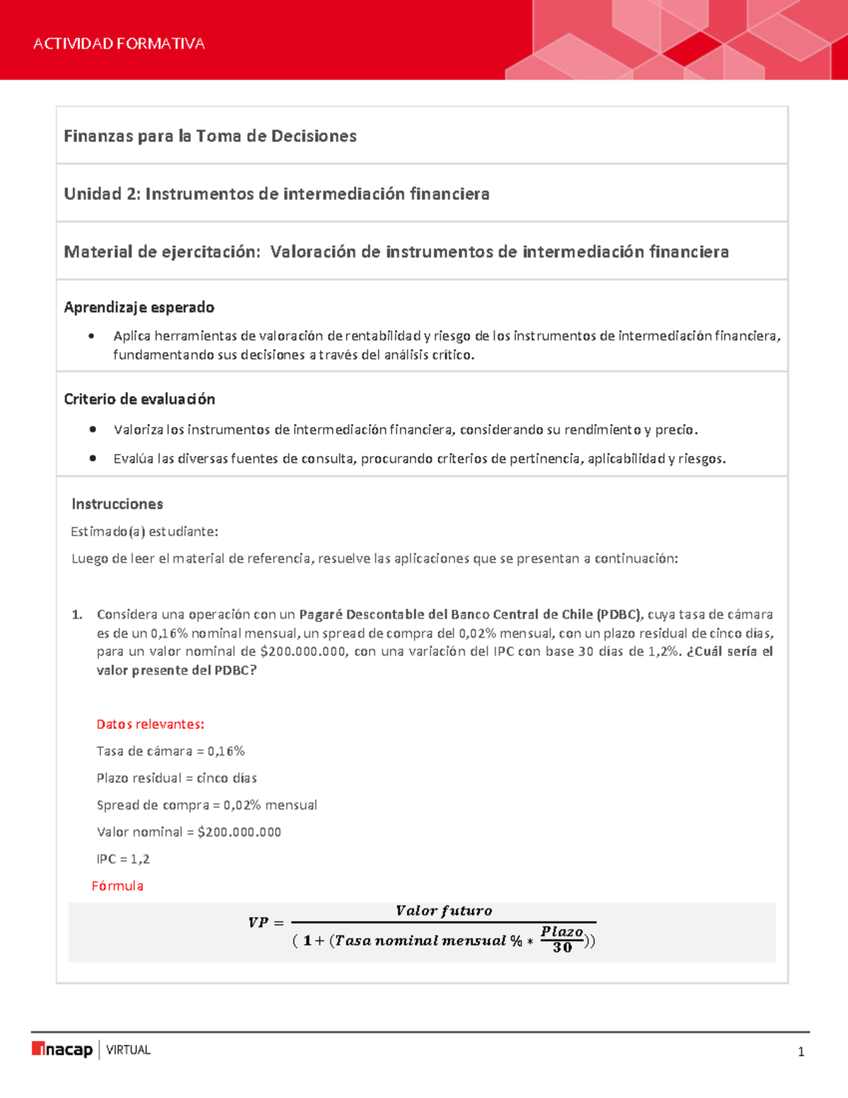 FIFI02 U2 ME - Finanzas para la toma de decisiones - Finanzas para la ...